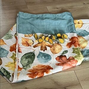 Autumn falling leaves full size shower curtain and leaf hooks